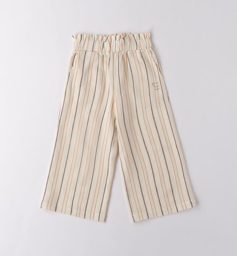 Pantaloni a righe bambina ECRU'-0133