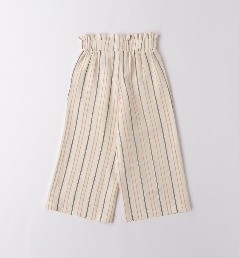 Pantaloni a righe bambina ECRU'-0133