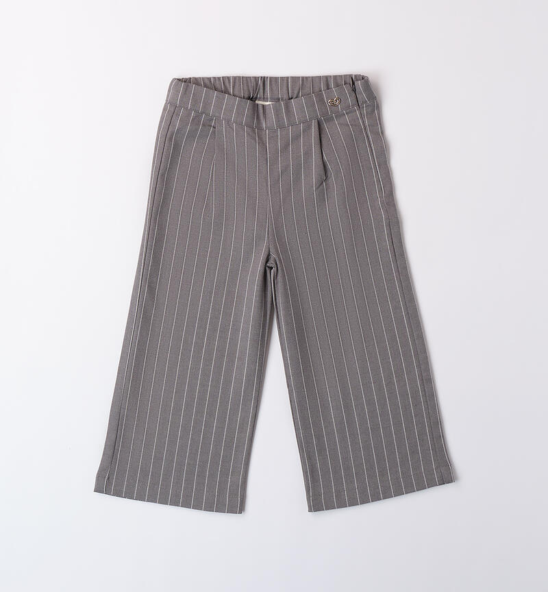 Bell-bottom pants for girls GRIGIO SCURO MELANGE-8879