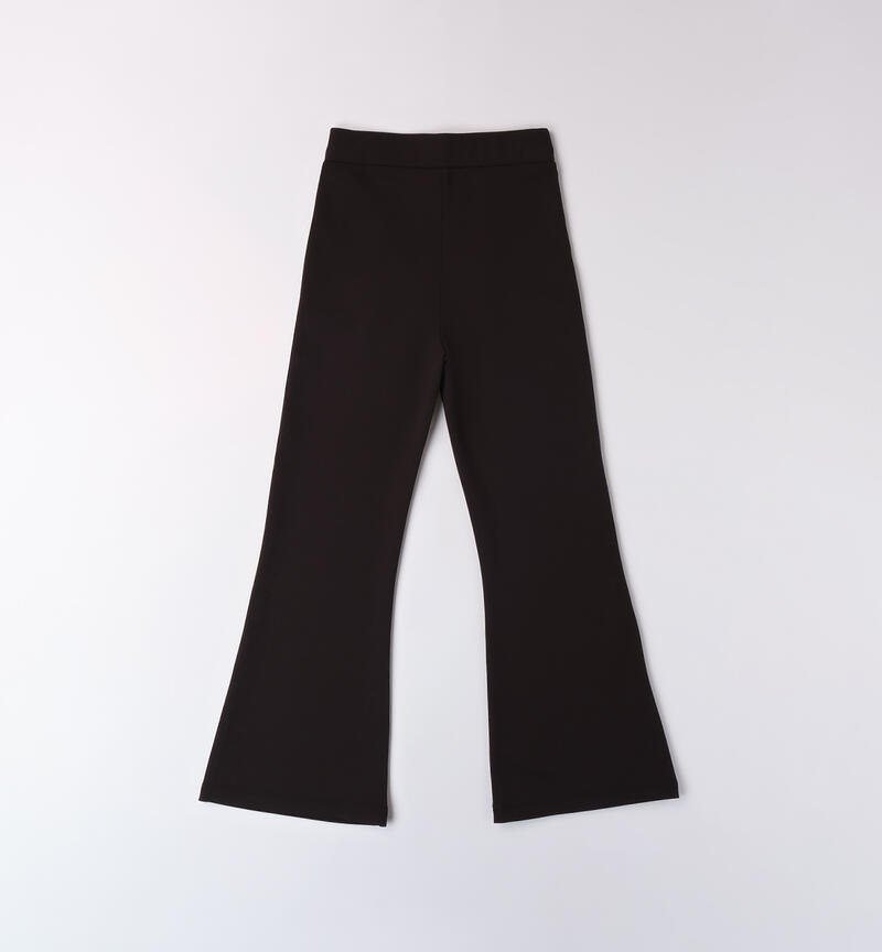 Pantaloni a zampa ragazza  NERO-0658