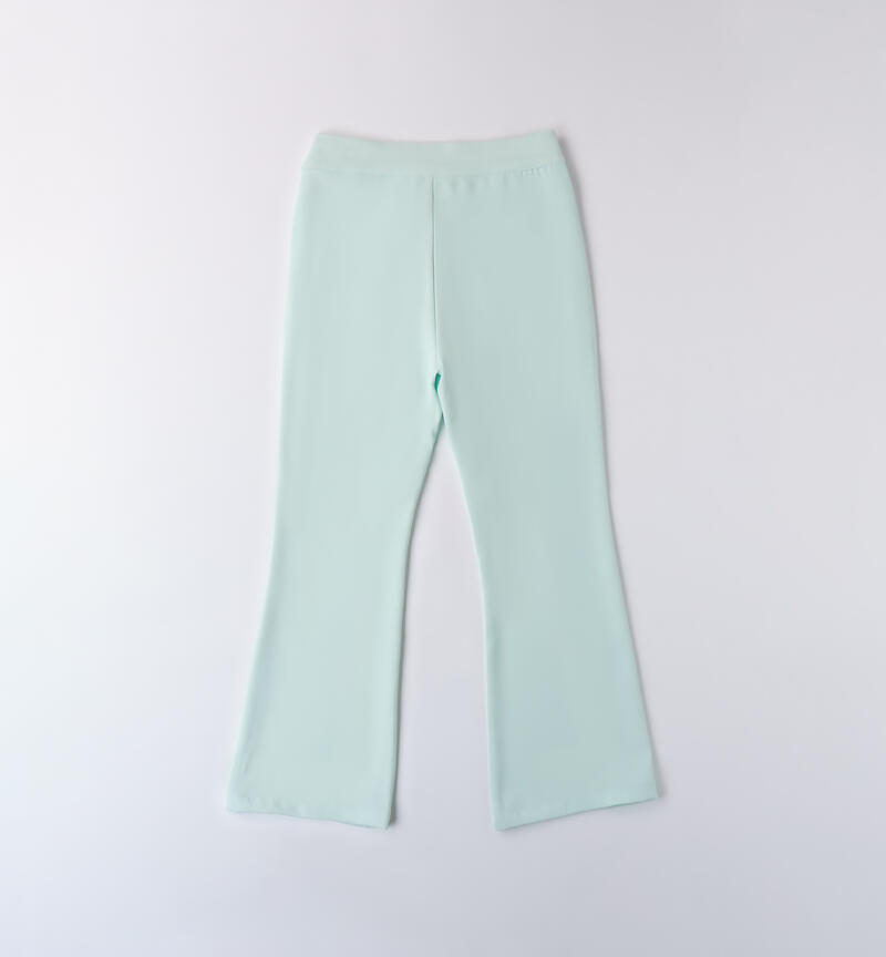 Pantaloni bambina eleganti VERDE ACQUA-4154