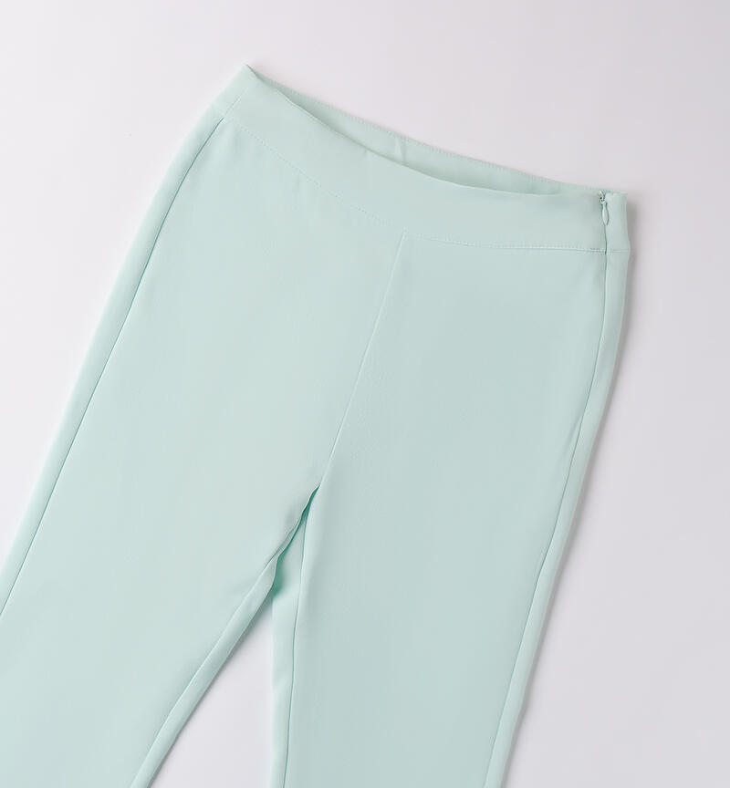 Pantaloni bambina eleganti VERDE ACQUA-4154