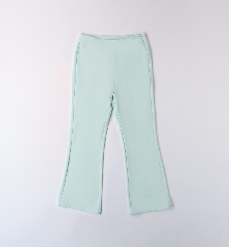 Pantaloni bambina eleganti VERDE ACQUA-4154