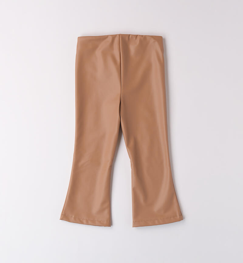 Pantaloni bambina tessuto lucido BISCUIT-0945