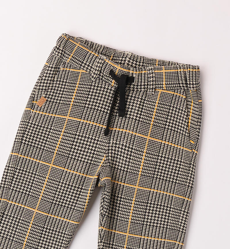 100% cotton pants for boys ECRU'-NERO-6AVB