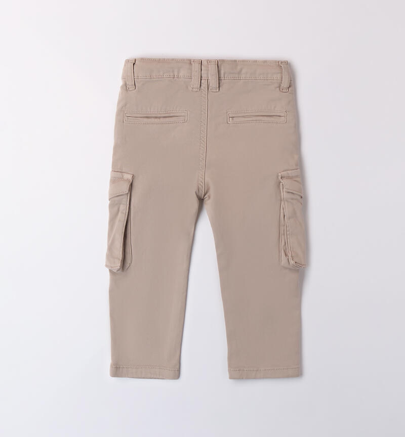 Pants with pockets for boys BEIGE-0433