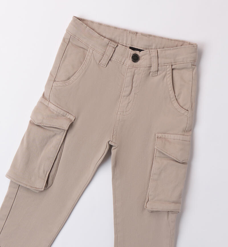 Pants with pockets for boys BEIGE-0433