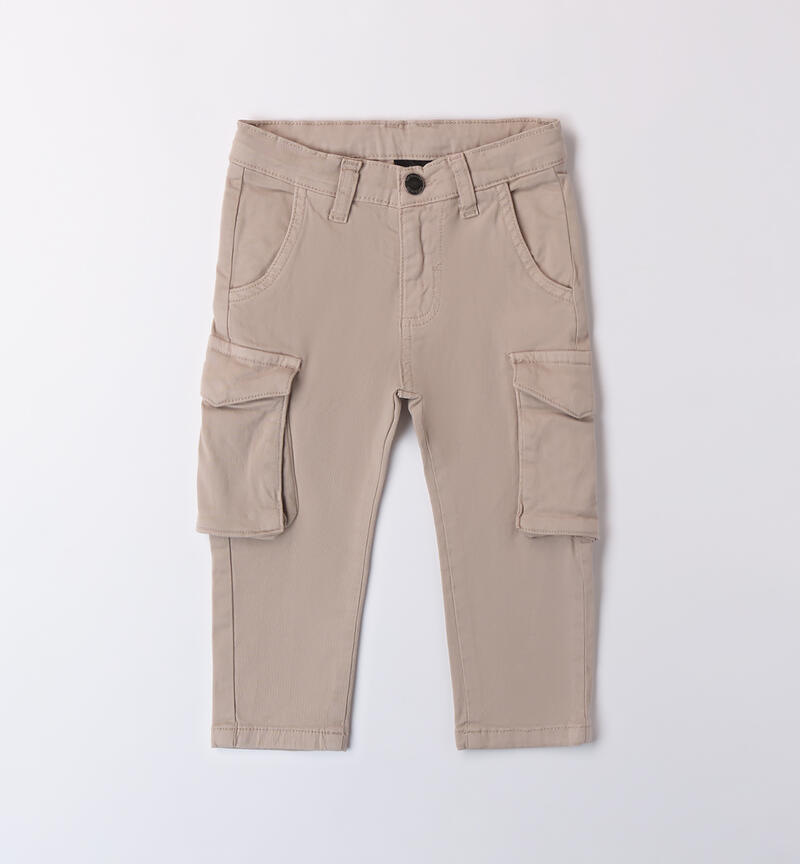 Pants with pockets for boys BEIGE-0433