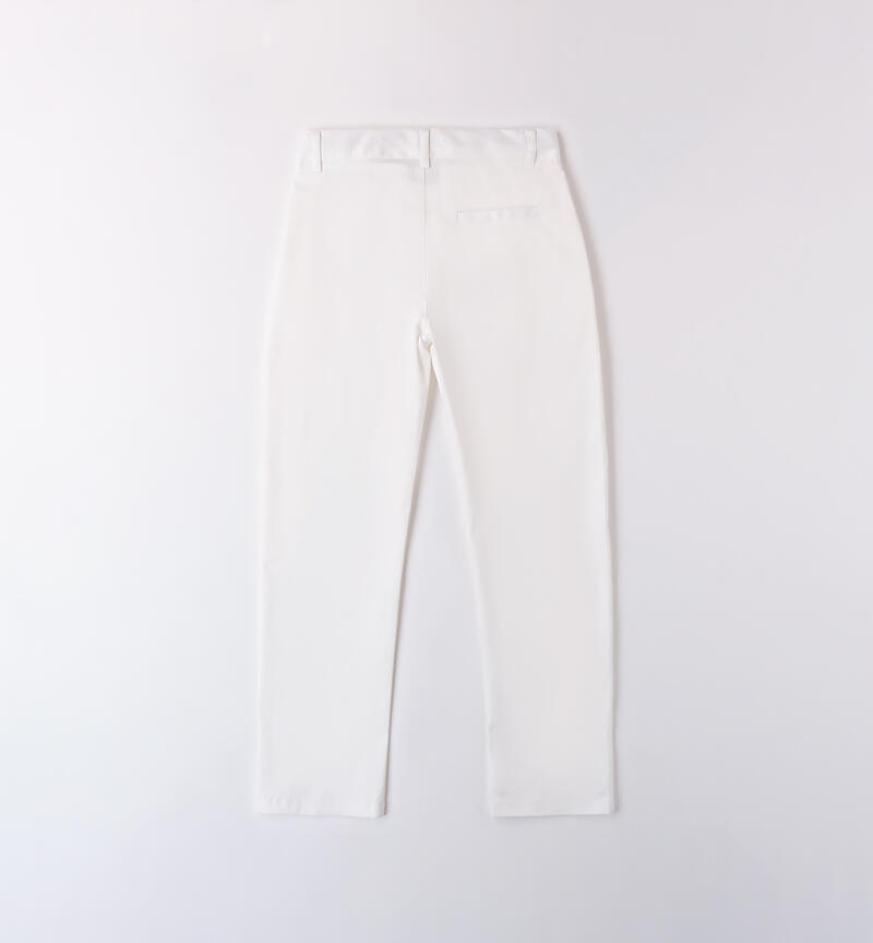 Girl's elegant trousers BIANCO-0113