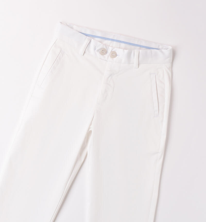 Girl's elegant trousers BIANCO-0113