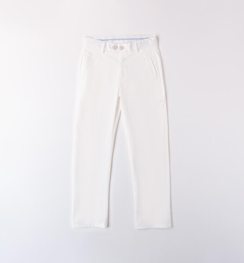 Pantaloni bambino eleganti BIANCO-0113