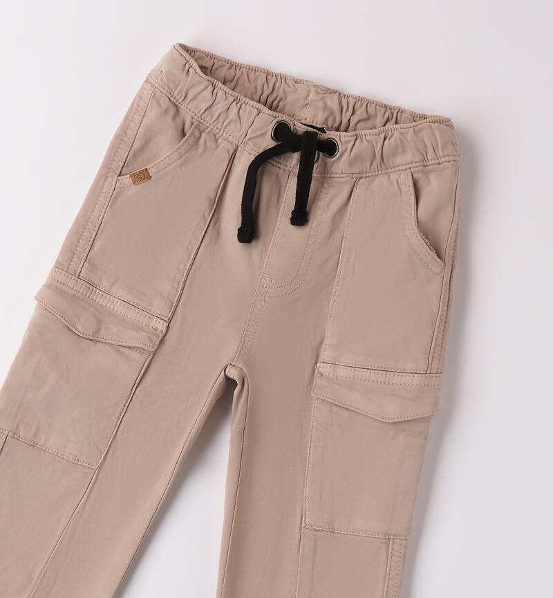 Loose fit pants for boys BEIGE-0433