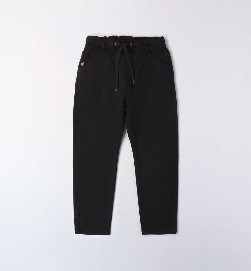 Pantaloni carrot fit bambino NERO-0658