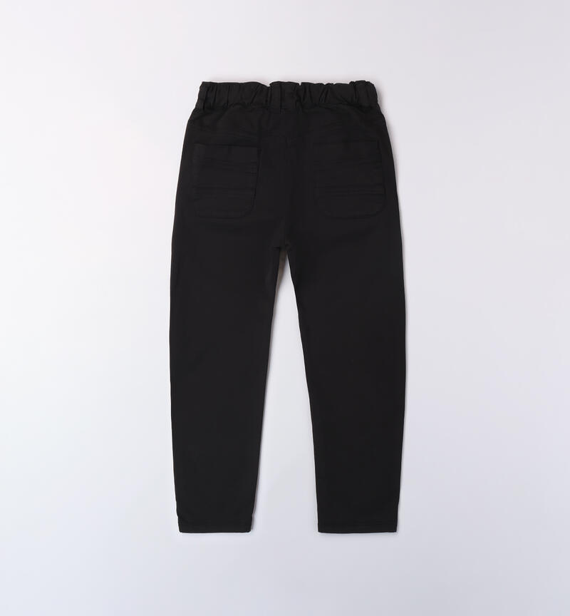 Pantaloni carrot fit bambino NERO-0658