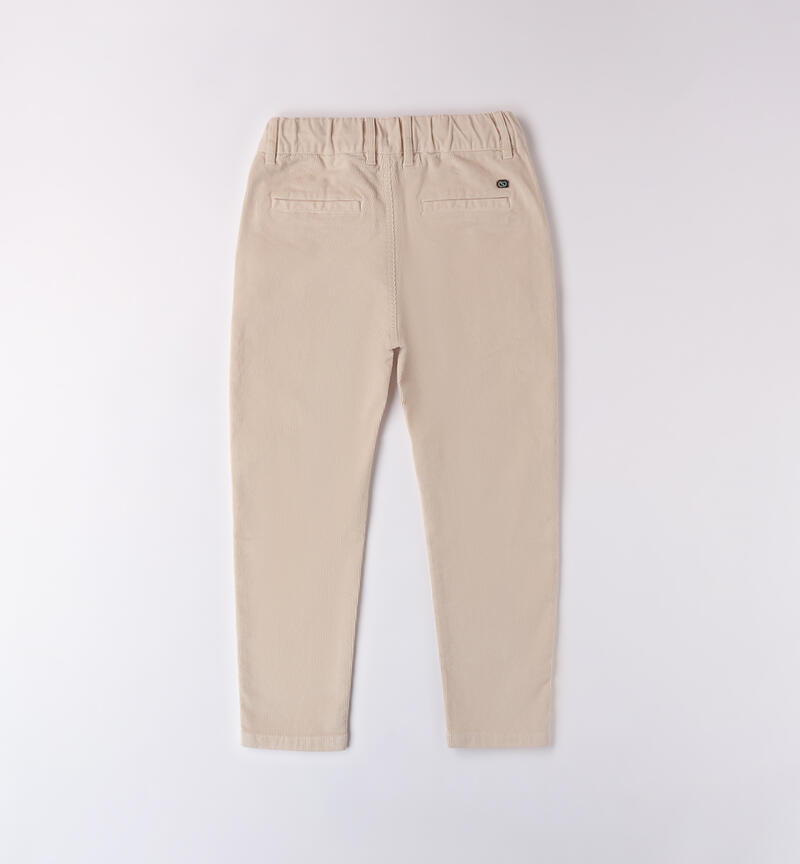 Carrot fit pants for boys BEIGE-0433