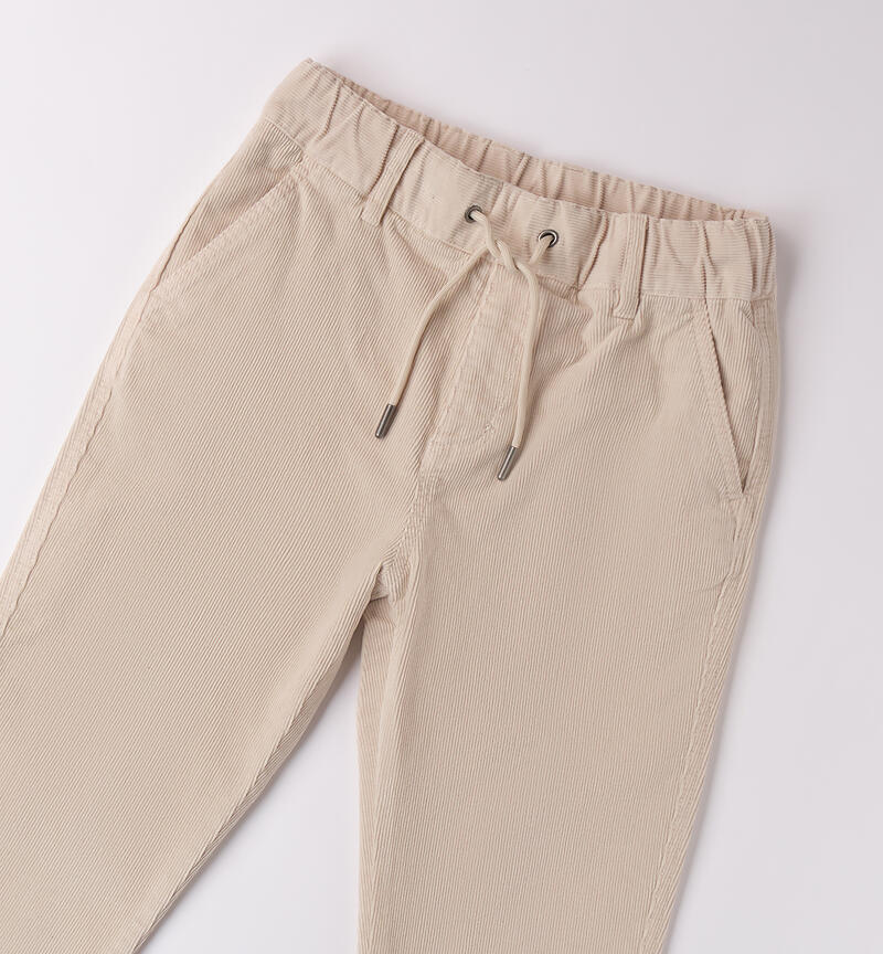 Carrot fit pants for boys BEIGE-0433