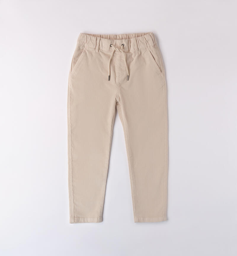 Carrot fit pants for boys BEIGE-0433