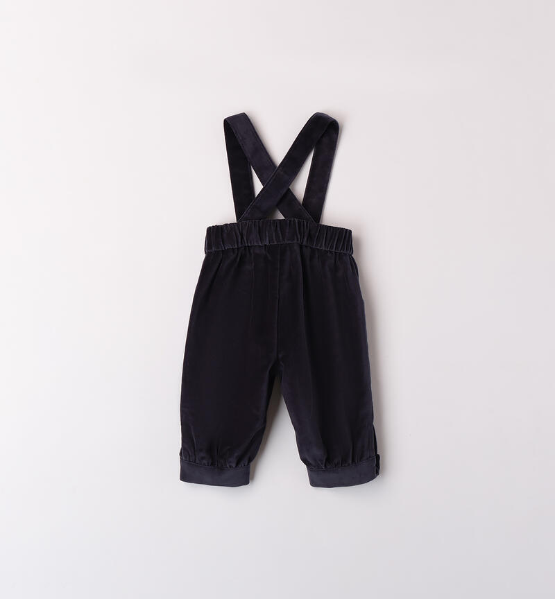 Pants with suspenders for baby boy NAVY-3885