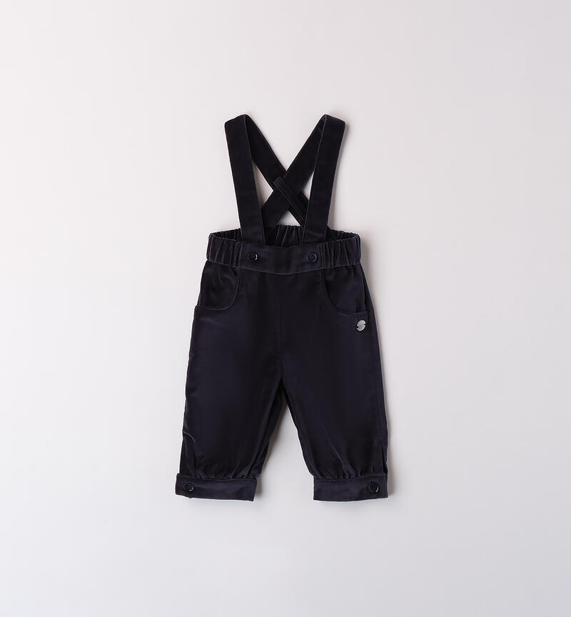 Pants with suspenders for baby boy NAVY-3885