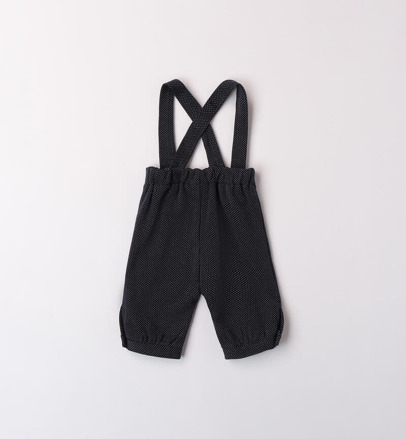 Pants with suspenders for baby NAVY-3885