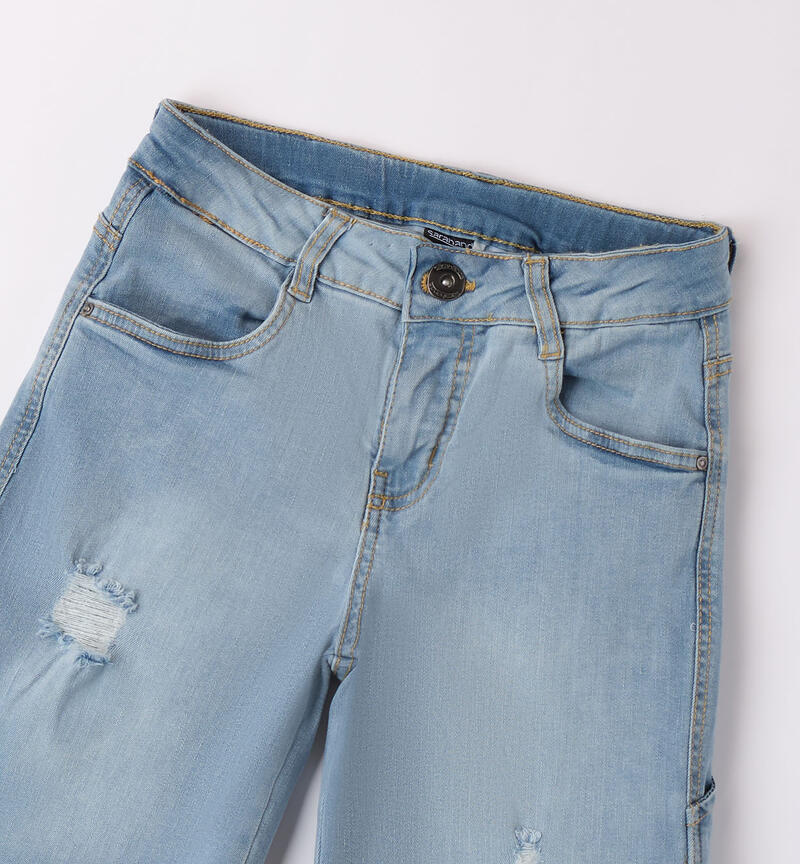 Pantaloni denim per ragazzo BLU CHIARO LAVATO-7310