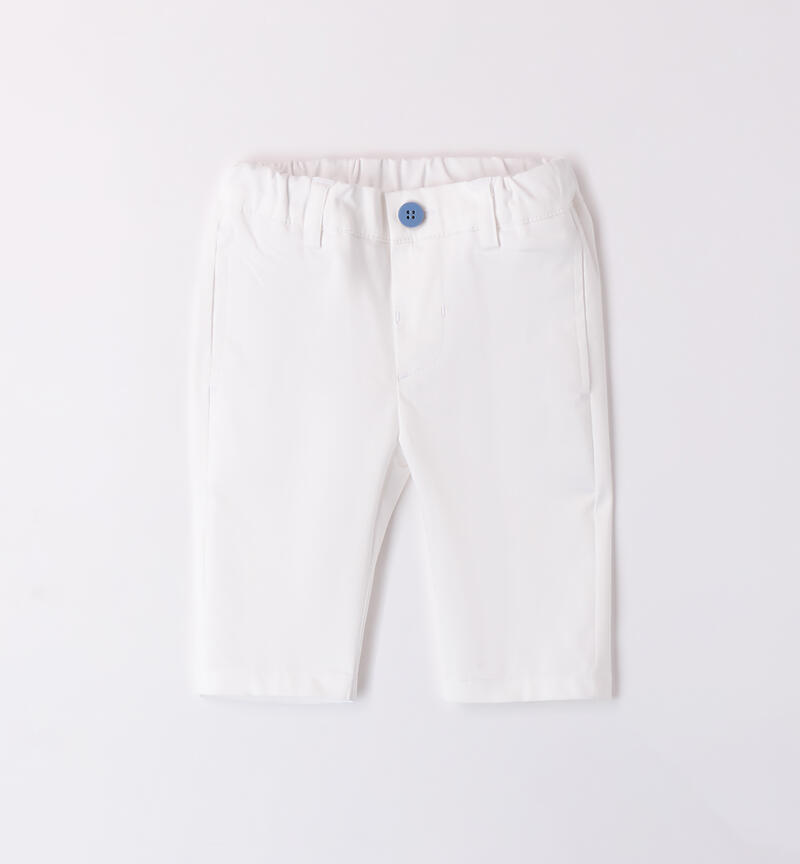 Pantaloni eleganti neonato BIANCO-0113