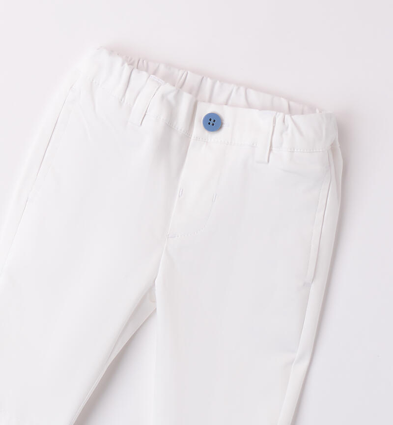 Pantaloni eleganti neonato BIANCO-0113