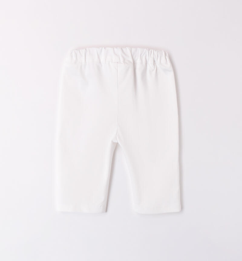 Pantaloni eleganti neonato BIANCO-0113