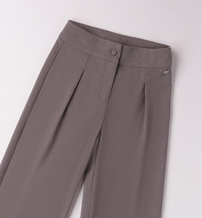 Elegant pants for girls GRIGIO SCURO MELANGE-8879