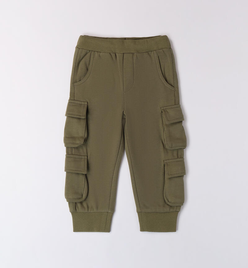 Pantaloni multitasche bambino VERDE SALVIA-4951