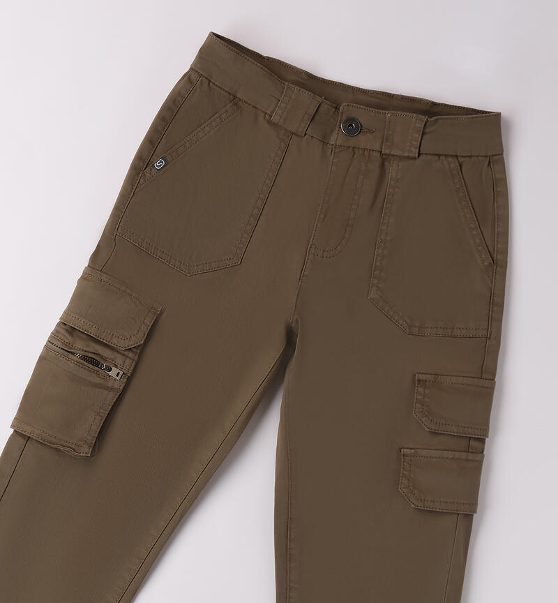 Pantaloni per ragazzo VERDE MILITARE-5557