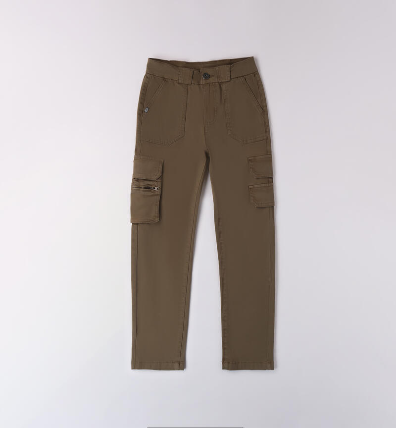 Pantaloni per ragazzo VERDE MILITARE-5557