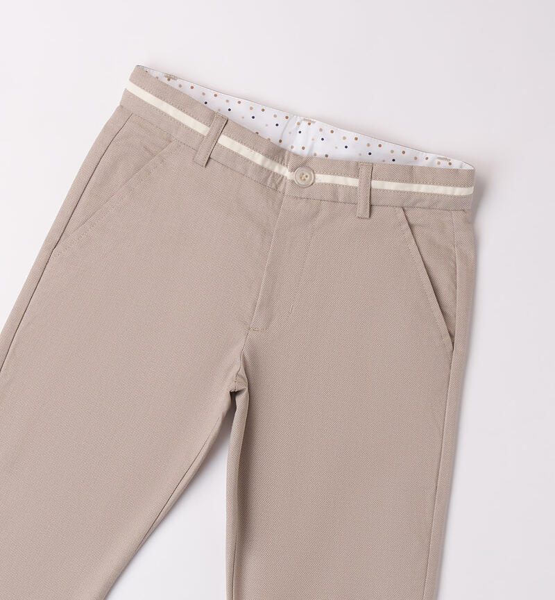 Boys' elegant trousers BEIGE-0422