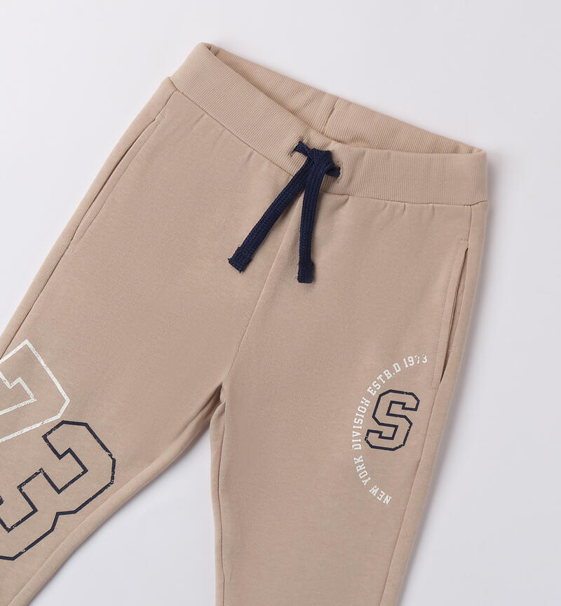 Tracksuit pants for boys BEIGE-0422