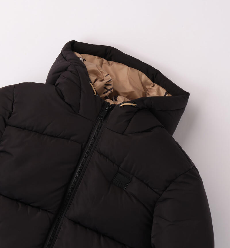 Sarabanda hooded down jacket for boys from 8 to 16 years NERO-0658