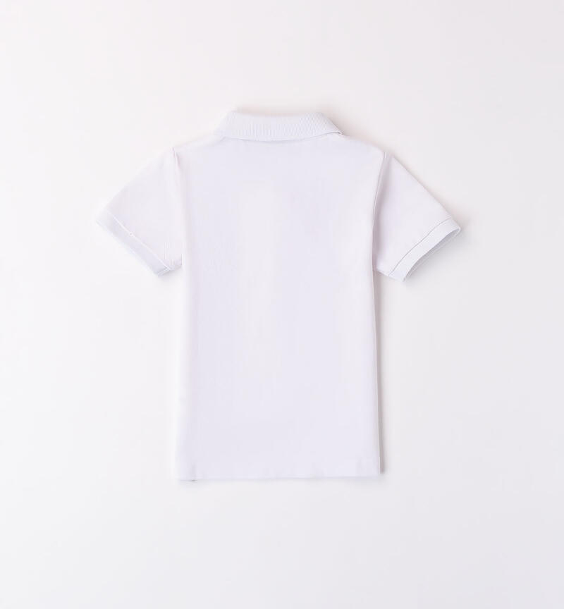 Boys' 100% cotton polo shirt BIANCO-0113