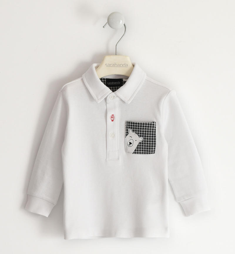 Polo bambino manica lunga da 9 mesi a 8 anni Sarabanda BIANCO-0113