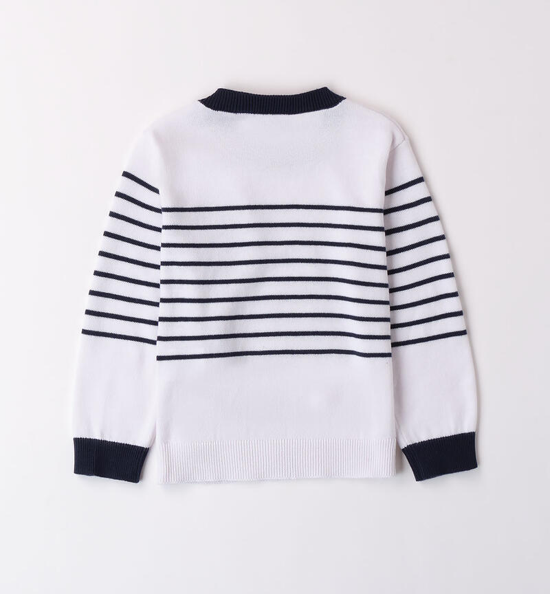 Pullover per bambino a righe BIANCO-0113