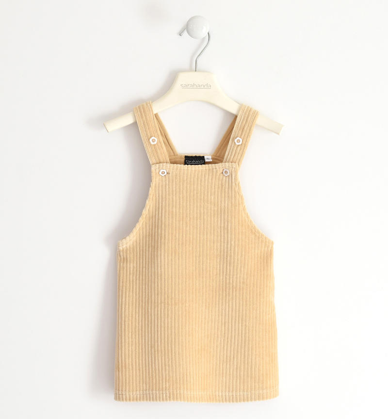 Salopette bambina effetto velluto da 9 mesi a 8 anni Sarabanda BEIGE-0732