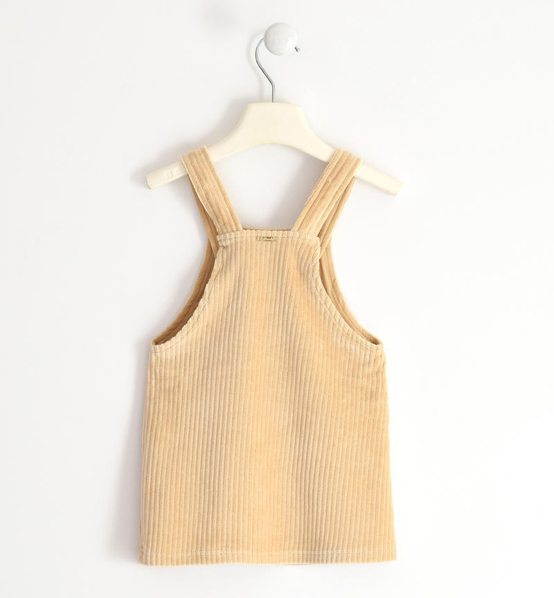 Salopette bambina effetto velluto da 9 mesi a 8 anni Sarabanda BEIGE-0732