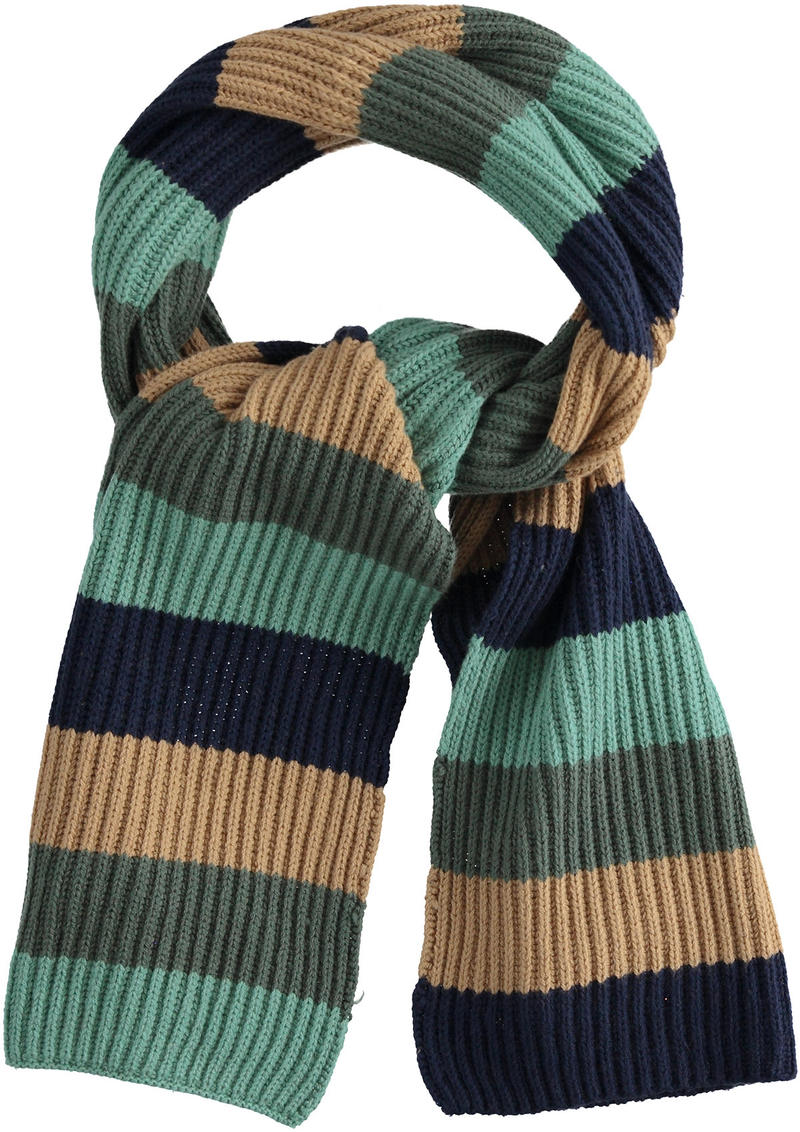 Sciarpa colorata ragazzo da 8 a 16 anni Sarabanda VERDE SCURO-4254