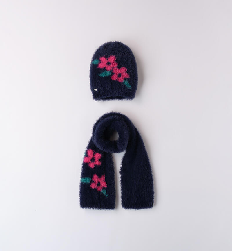 Scarf and hat for girls NAVY-3854