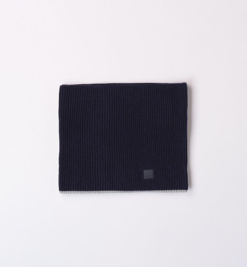 Sarabanda crew neck scarf for boys from 8 to 16 years NAVY-3854
