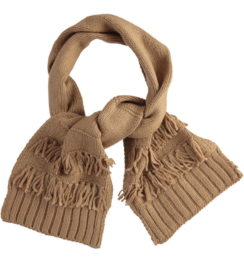 Sciarpa ragazza con frange da 8 a 16 anni Sarabanda BEIGE-0729