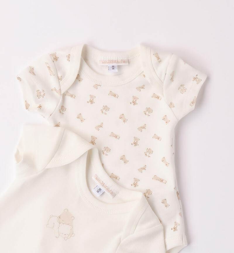 Set of baby boy bodysuits PANNA-BEIGE-6ABL