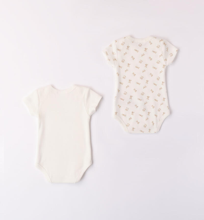 Set of baby boy bodysuits PANNA-BEIGE-6ABL