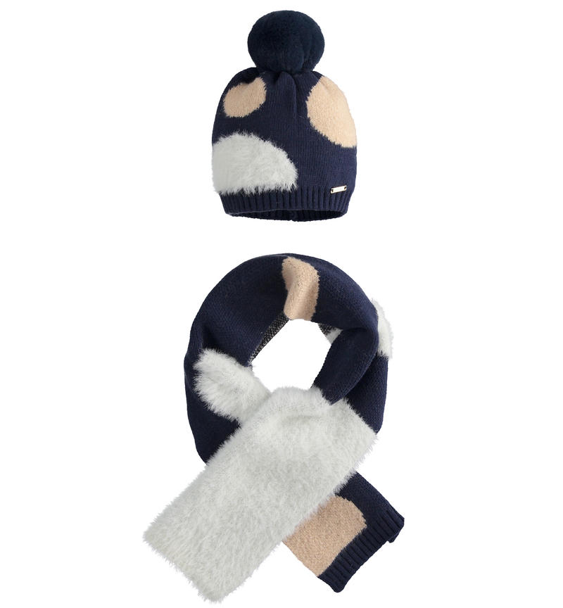 Set cappello e sciarpa bambina da 9 mesi a 8 anni Sarabanda NAVY-3854