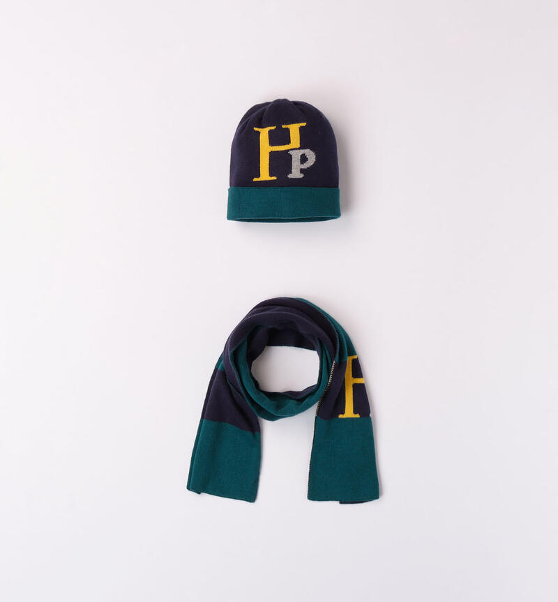 Sarabanda hat and scarf set for boys from 9 months to 8 years NAVY-3854