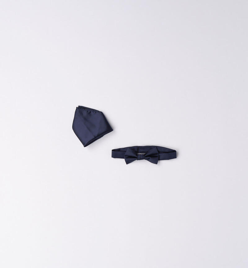 Sarabanda bow tie and handkerchief set for boys from 9 months to 8 years NAVY-3854