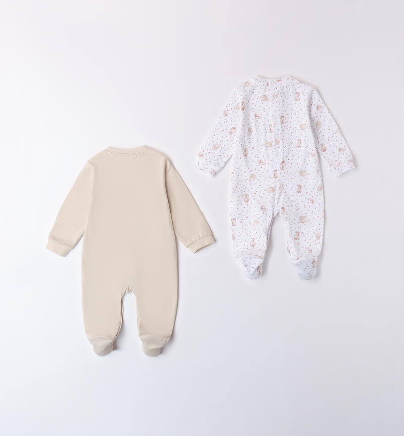 Baby onesie set BIANCO-TORTORA-6BEW